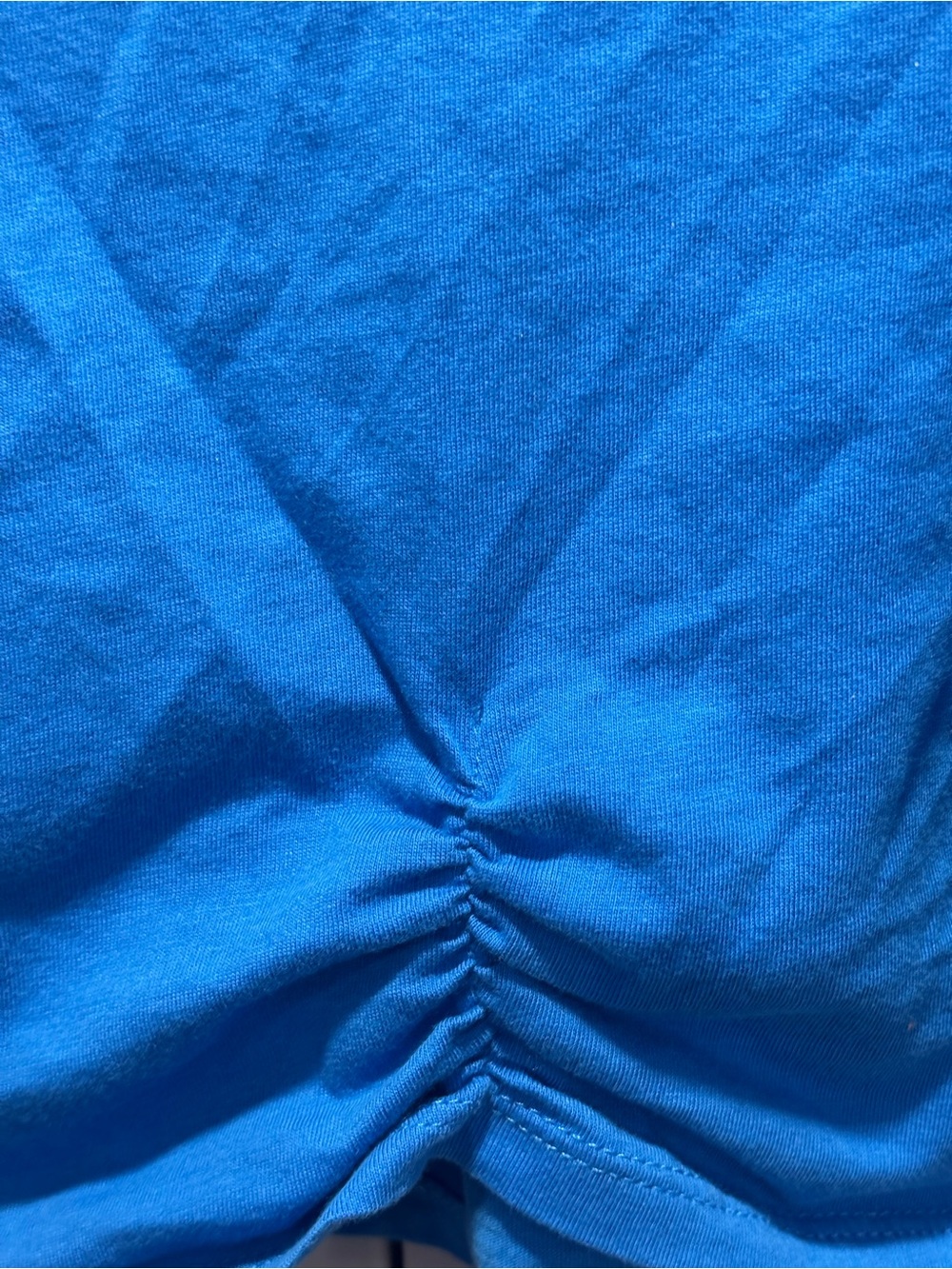 Zara Blue  Exaggerated Puff-Sleeve Cropped Tee Size L NWOT - Picture 7 of 7